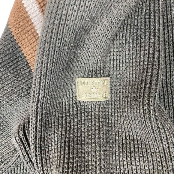 Vintage Industrial Exchange Sweater L Green Stripe Crewneck Outdoors Heritage - Picture 4 of 7